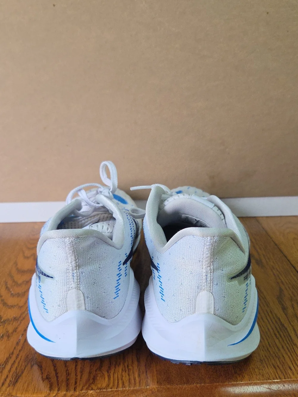Nike Air Zoom Vomero 14 sneakers 2019 in a white and blue colorway.